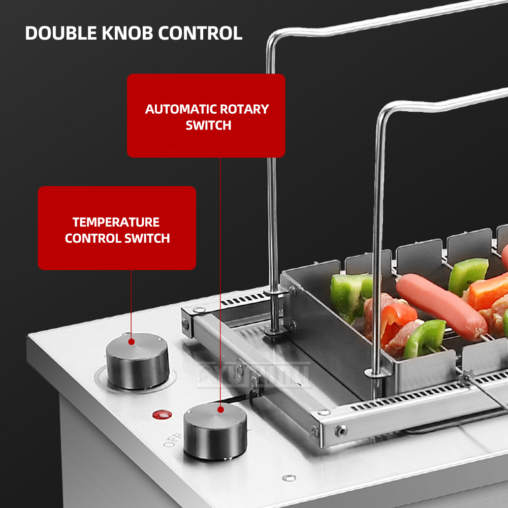 Hot Dog Roller Grill - Automatischer Rotationsgrill, elektrische Kebab-Rotationsmaschine, Lammgrill, rauchfreier