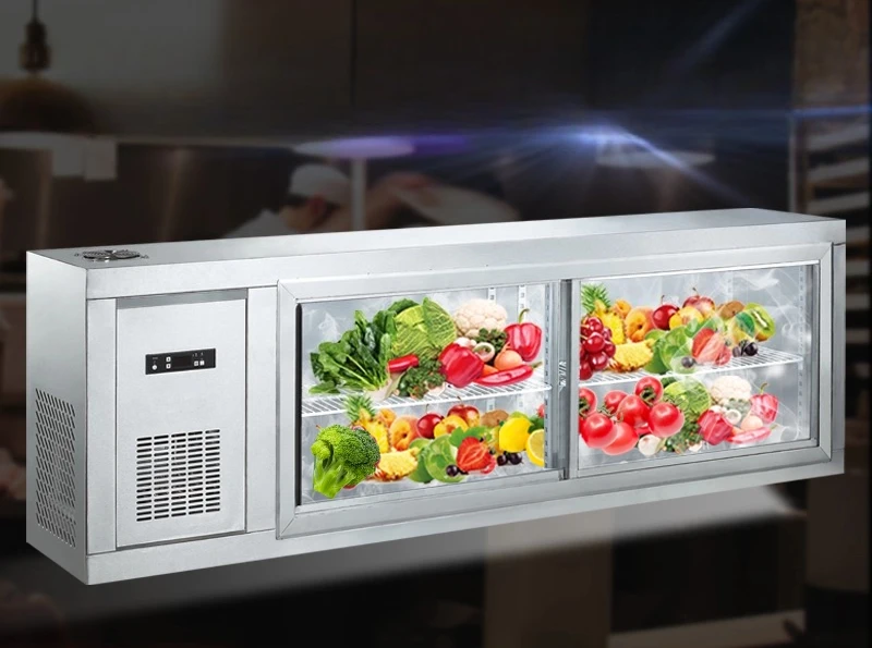 Commercial Kitchen Cabinet - Wandmontierter Gefrierschrank mit Windschutz, gewerblicher Küchenkühlschrank,