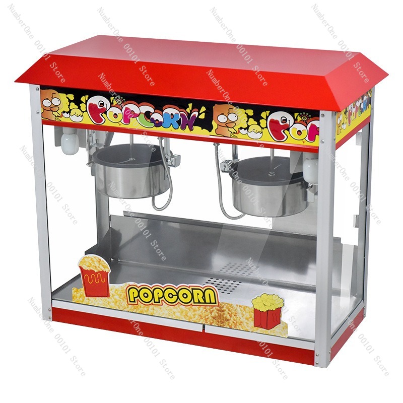 Commercial Popcorn Machine - Kommerzielle Popcornmaschine mit Doppeltopf, Elektrischer Popcorn-Maker,