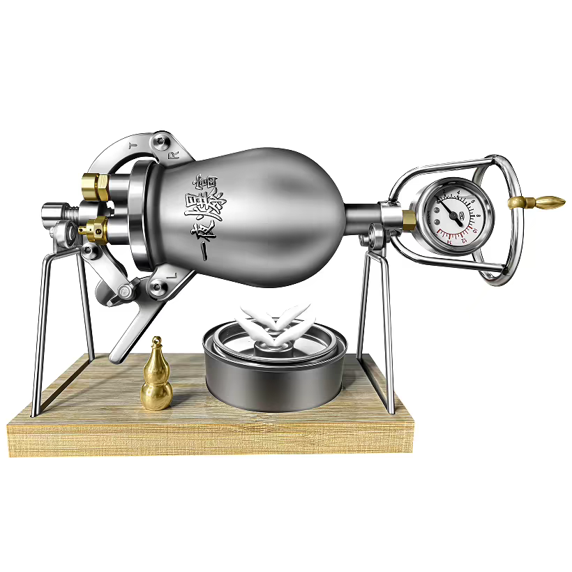 Commercial Popcorn Machine - Handpopcornmaschine, offene Feuerung, Popcorn-Puffmaschine, Edelstahl, Mini-Popcorn-Maker,