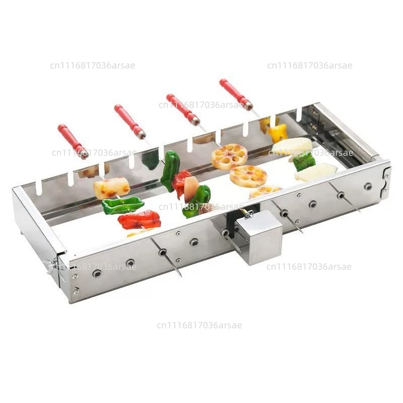 Hot Dog Roller Grill - Kommerzielle Grillspieß-Grillplatte aus Edelstahl, Automatische Fleischdrehmaschine,
