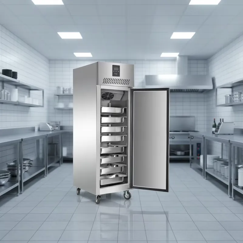 Commercial Kitchen Supplier - Gewerblicher Aufrecht-Kühlschrank und Gefrierschrank aus Edelstahl