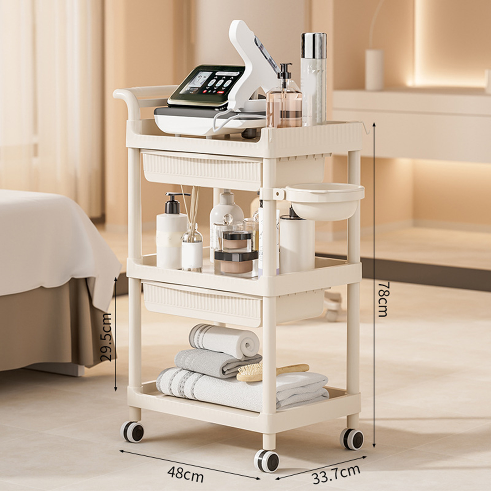 Commercial Kitchen Management - 3-stufiger Trolley für Schönheitssalon, spezielles Hautmanagement,