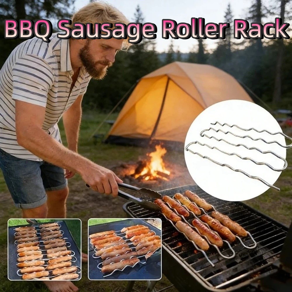 Hot Dog Roller Grill - BBQ-Wurstrollenständer aus Edelstahl 360° ° Rollen