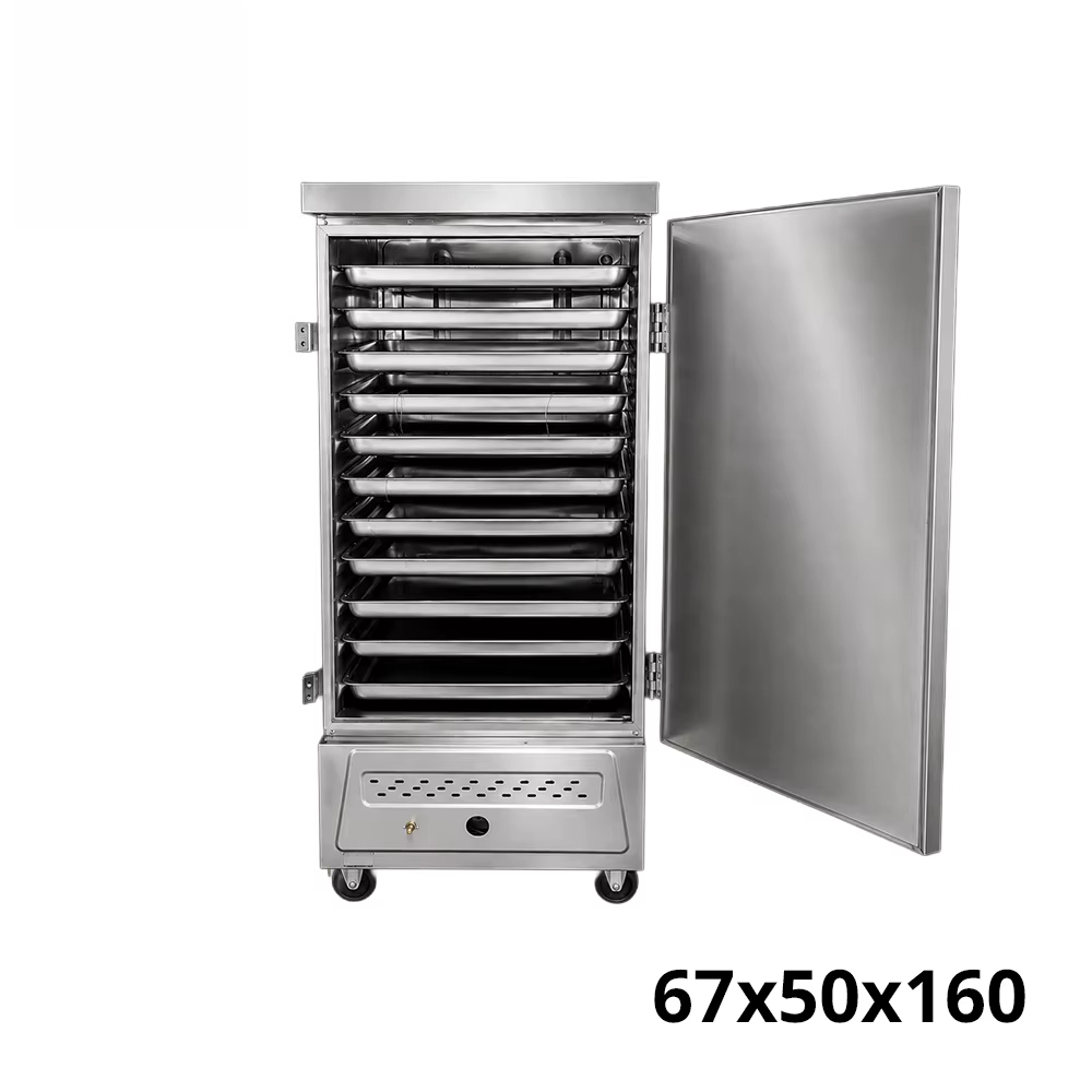 Commercial Kitchen Cabinet - Herstellerprodukt Robuster Edelstahl-Reisdämpfer mit 12 Einschüben,