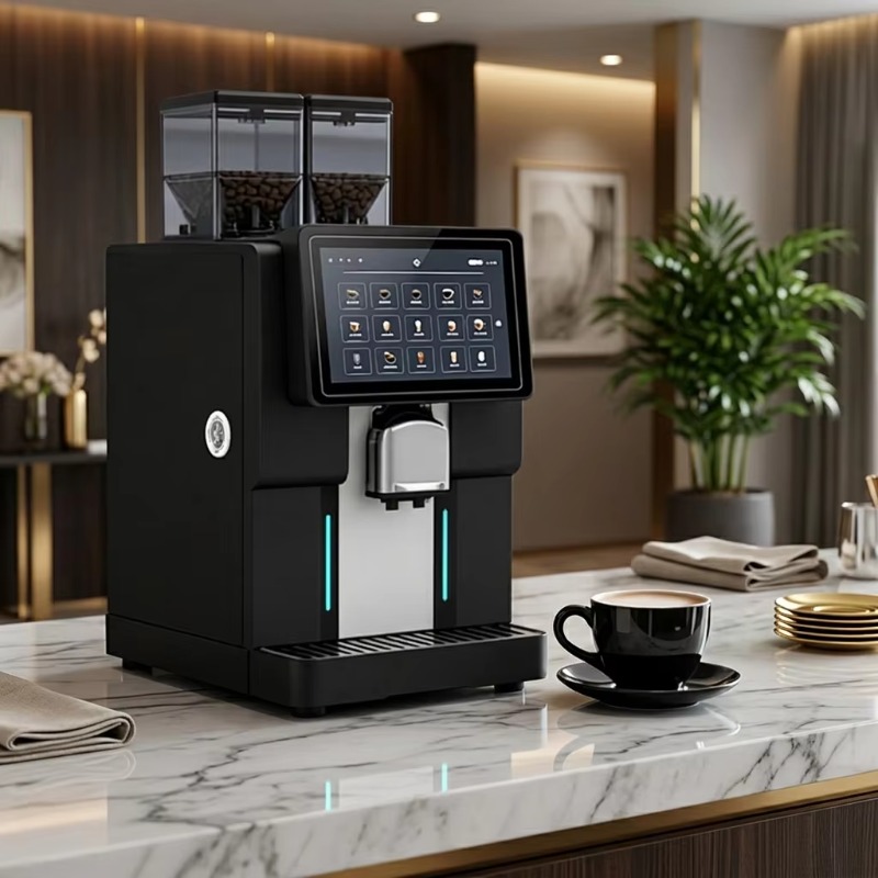Commercial Espresso Machine - Kommerzielle Automatische Espresso-Kaffeemaschine mit 10-Zoll Smart-Display,
