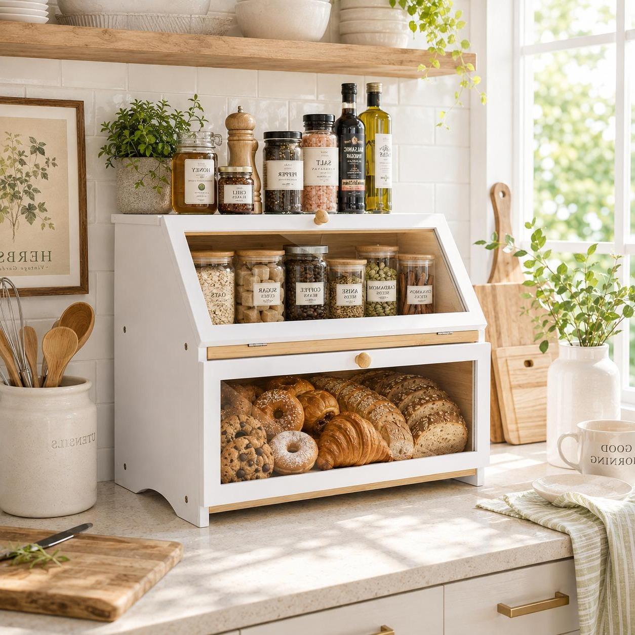 HOMEKOKO Doppelschichtige Brot – Commercial Kitchen Utensil Organizer Bewertung und Preis