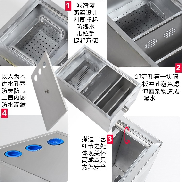 Edelstahl-Fettabscheider Öl-Wa – Commercial Kitchen Grease Trap Bewertung und Preis