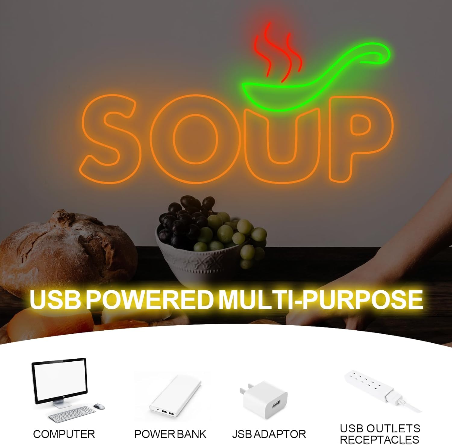 Suppen-Neon-Schild, USB-betrie – Commercial Kitchen Japanese Bewertung und Preis