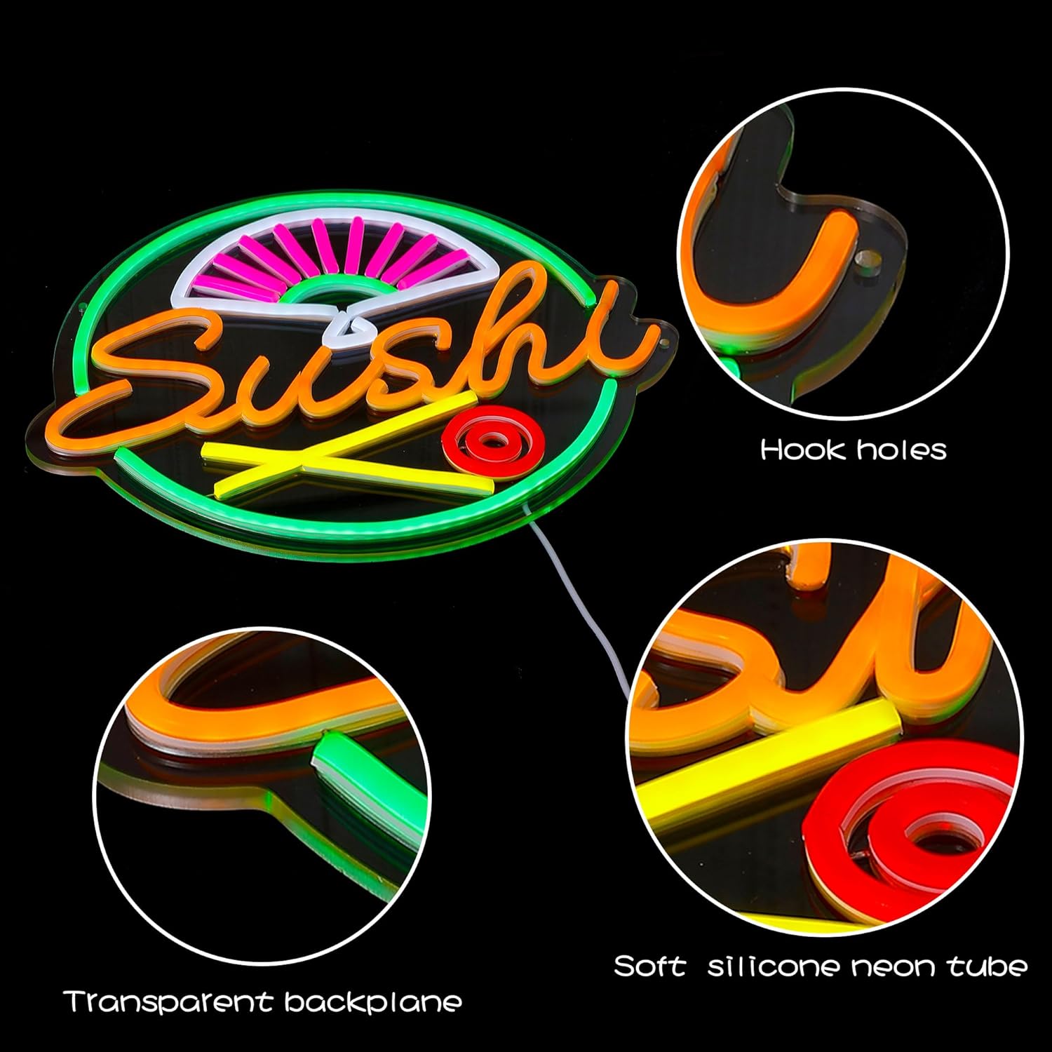 Sushi-Neonschild für Wanddekor – Commercial Kitchen Japanese Bewertung und Preis