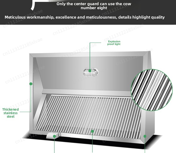 Verstärkte Edelstahl-Dunstabzu – Commercial Kitchen Range Hood Bewertung und Preis