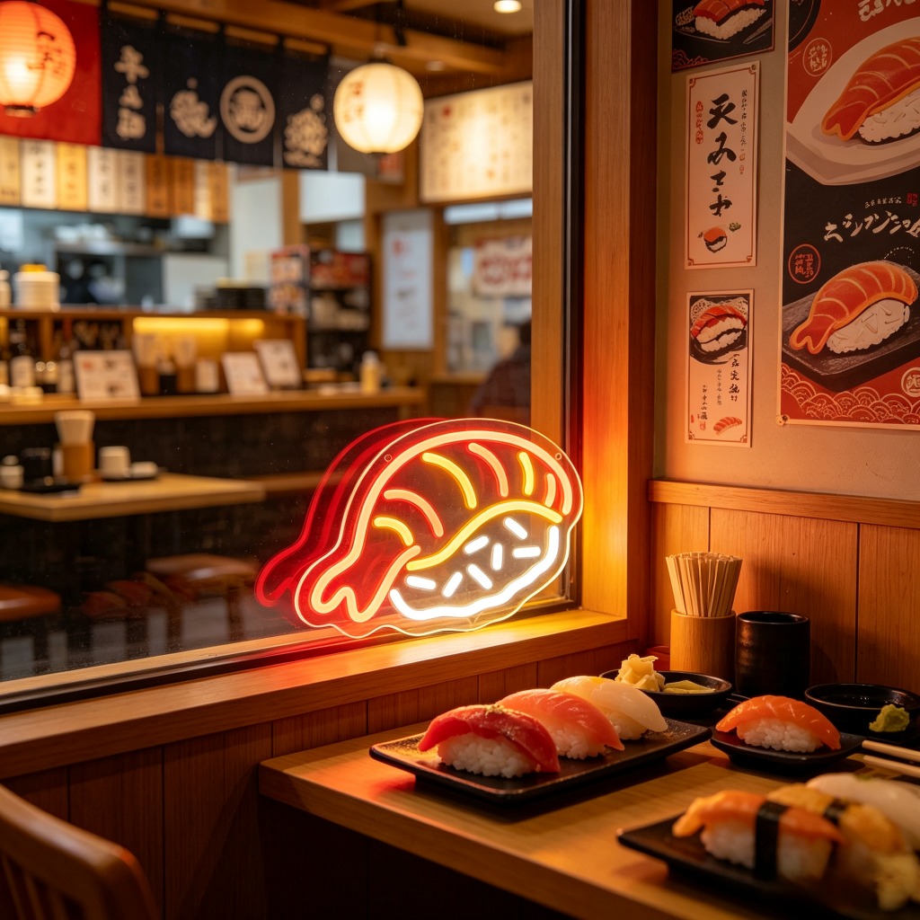 Kreatives Sushi LED-Neonlicht  – Commercial Kitchen Japanese Bewertung und Preis